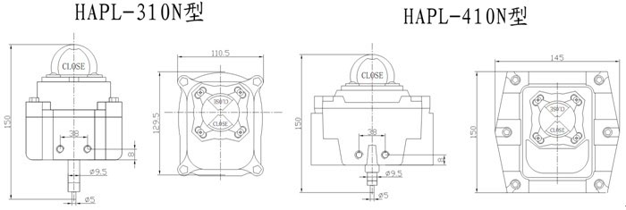 HAPL-310N/410N型限位行程开关 外形尺寸